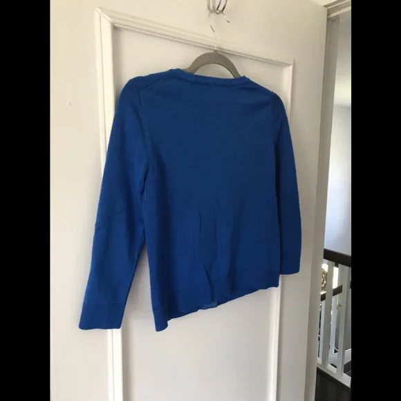 Premise 80’s Style Metal Rivet Closure Blue Nautical Cardigan Coastal Granny - Picture 11 of 16